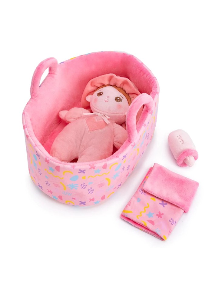 Abby mini cuddle doll gift set pink