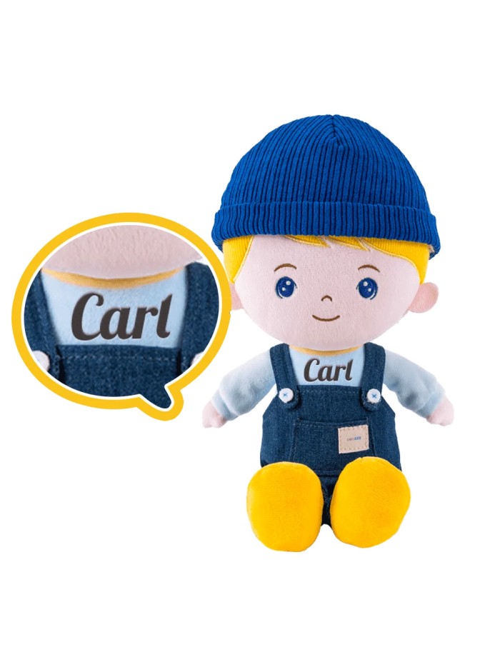 Carl knuffelpop met blond haar