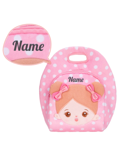 Abby pink plush lunch bag