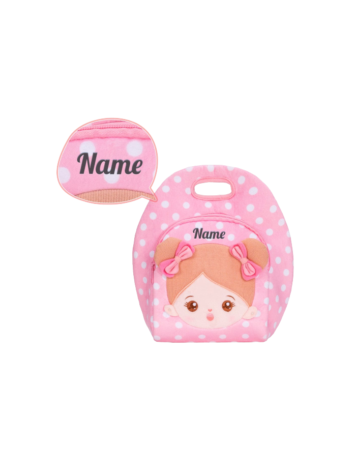 Abby pink plush lunch bag