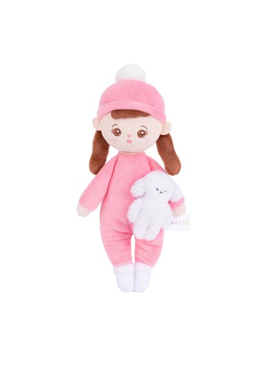 Abby mini cuddly doll pink with pigtails