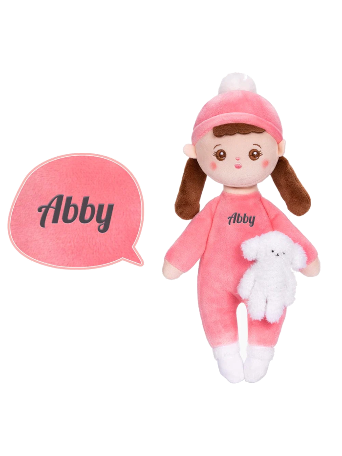 Abby mini knuffelpop roze met staartjes