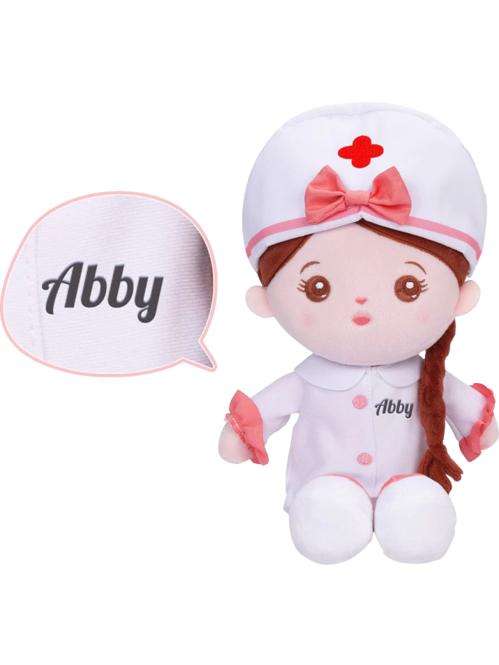Abby cuddly doll in nurse outfit