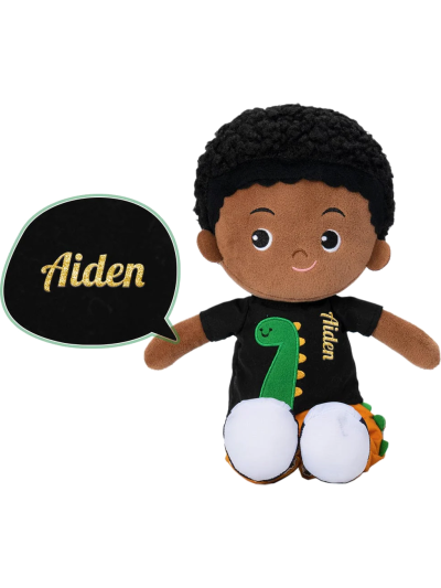 Aiden cuddly doll with dark...