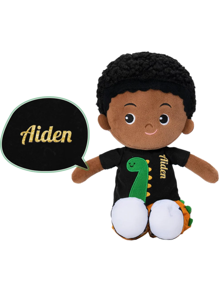 Aiden cuddly doll with dark skin