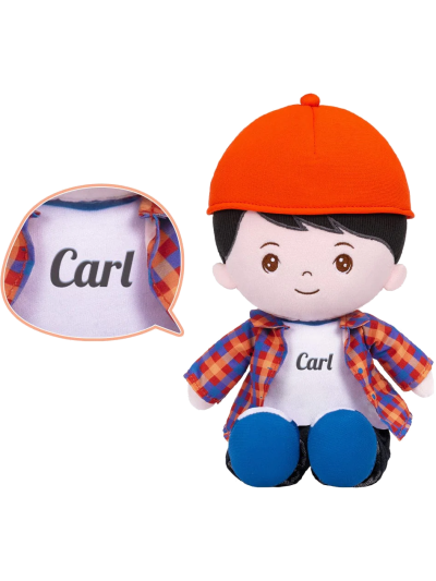 Carl cuddly doll with red cap