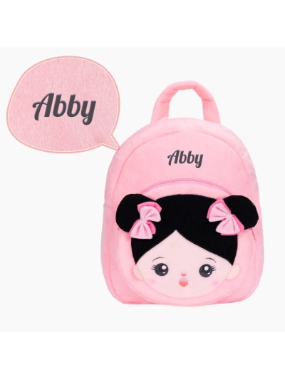 Abby rugzak roze met zwart haar