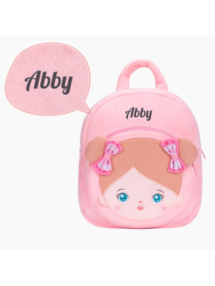 Abby with blue eyes backpack pink